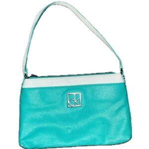 Calvin Klein Tourquoise & White PVC
Leather Purse Handbag